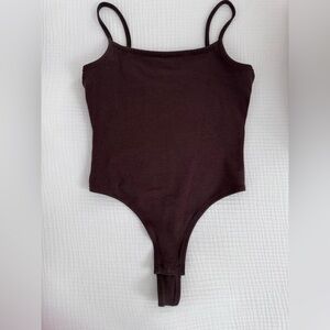 Madewell Brown Spaghetti-Strap One-Piece Bodysuit